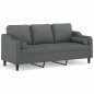 vidaXL Sofá de 3 plazas con cojines tela gris oscuro 180 cm vidaXL Sofá de 3 plazas con cojines tela gris oscuro 180 cm