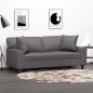 vidaXL Sofá de 2 plazas con cojines cuero sintético gris 140 cm vidaXL Sofá de 2 plazas con cojines cuero sintético gris 140 cm