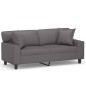 vidaXL Sofá de 2 plazas con cojines cuero sintético gris 140 cm vidaXL Sofá de 2 plazas con cojines cuero sintético gris 140 cm