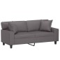 vidaXL Sofá de 2 plazas con cojines cuero sintético gris 140 cm vidaXL Sofá de 2 plazas con cojines cuero sintético gris 140 cm