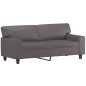 vidaXL Sofá de 2 plazas con cojines cuero sintético gris 140 cm vidaXL Sofá de 2 plazas con cojines cuero sintético gris 140 cm