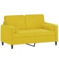 vidaXL Sofá de 2 plazas con cojines terciopelo amarillo 120 cm vidaXL Sofá de 2 plazas con cojines terciopelo amarillo 120 cm
