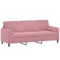 vidaXL Sofá de 3 plazas con cojines terciopelo rosa 180 cm vidaXL Sofá de 3 plazas con cojines terciopelo rosa 180 cm