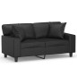 vidaXL Sofá de 2 plazas con cojines cuero sintético negro 120 cm vidaXL Sofá de 2 plazas con cojines cuero sintético negro 120 cm