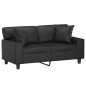 vidaXL Sofá de 2 plazas con cojines cuero sintético negro 120 cm vidaXL Sofá de 2 plazas con cojines cuero sintético negro 120 cm