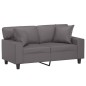 vidaXL Sofá de 2 plazas con cojines cuero sintético gris 120 cm vidaXL Sofá de 2 plazas con cojines cuero sintético gris 120 cm