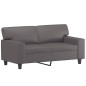 vidaXL Sofá de 2 plazas con cojines cuero sintético gris 120 cm vidaXL Sofá de 2 plazas con cojines cuero sintético gris 120 cm