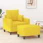 vidaXL Sillón con taburete tela amarillo claro 60 cm vidaXL Sillón con taburete tela amarillo claro 60 cm