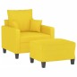 vidaXL Sillón con taburete tela amarillo claro 60 cm vidaXL Sillón con taburete tela amarillo claro 60 cm