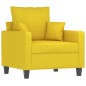 vidaXL Sillón con taburete tela amarillo claro 60 cm vidaXL Sillón con taburete tela amarillo claro 60 cm