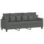 vidaXL Sofá de 3 plazas con taburete de tela gris oscuro 180 cm vidaXL Sofá de 3 plazas con taburete de tela gris oscuro 180 cm