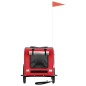 vidaXL Remolque de bicicleta mascotas hierro tela Oxford rojo gris vidaXL Remolque de bicicleta mascotas hierro tela Oxford rojo gris