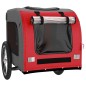 vidaXL Remolque de bicicleta mascotas hierro tela Oxford rojo gris vidaXL Remolque de bicicleta mascotas hierro tela Oxford rojo gris