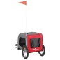 vidaXL Remolque de bicicleta mascotas hierro tela Oxford rojo gris vidaXL Remolque de bicicleta mascotas hierro tela Oxford rojo gris