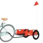 vidaXL Remolque para bicicletas hierro y tela Oxford naranja vidaXL Remolque para bicicletas hierro y tela Oxford naranja