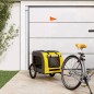 vidaXL Remolque de bicicleta mascotas hierro tela Oxford amarillo gris