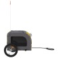 vidaXL Remolque de bicicleta mascotas hierro tela Oxford amarillo gris