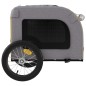 vidaXL Remolque de bicicleta mascotas hierro tela Oxford amarillo gris