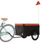 vidaXL Remolque para bicicleta hierro negro y naranja 45 kg vidaXL Remolque para bicicleta hierro negro y naranja 45 kg