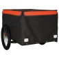 vidaXL Remolque para bicicleta hierro negro y naranja 45 kg vidaXL Remolque para bicicleta hierro negro y naranja 45 kg