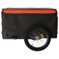 vidaXL Remolque para bicicleta hierro negro y naranja 45 kg vidaXL Remolque para bicicleta hierro negro y naranja 45 kg
