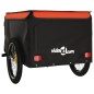 vidaXL Remolque para bicicleta hierro negro y naranja 45 kg vidaXL Remolque para bicicleta hierro negro y naranja 45 kg