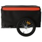 vidaXL Remolque para bicicleta hierro negro y naranja 45 kg