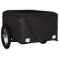 vidaXL Remolque para bicicleta hierro negro y naranja 45 kg