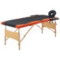 vidaXL Camilla de masaje plegable 2 zonas madera negro y naranja vidaXL Camilla de masaje plegable 2 zonas madera negro y naranja