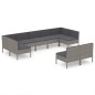 vidaXL Set de muebles de jardín 9 pzas y cojines ratán sintético gris vidaXL Set de muebles de jardín 9 pzas y cojines ratán sintético gris
