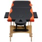 vidaXL Camilla de masaje plegable 2 zonas madera negro y naranja vidaXL Camilla de masaje plegable 2 zonas madera negro y naranja
