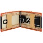 vidaXL Camilla de masaje plegable 2 zonas madera negro y naranja vidaXL Camilla de masaje plegable 2 zonas madera negro y naranja