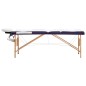 vidaXL Camilla de masaje plegable 3 zonas madera blanco y morado vidaXL Camilla de masaje plegable 3 zonas madera blanco y morado