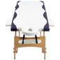 vidaXL Camilla de masaje plegable 3 zonas madera blanco y morado vidaXL Camilla de masaje plegable 3 zonas madera blanco y morado
