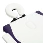 vidaXL Camilla de masaje plegable 3 zonas madera blanco y morado vidaXL Camilla de masaje plegable 3 zonas madera blanco y morado