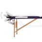 vidaXL Camilla de masaje plegable 3 zonas madera blanco y morado vidaXL Camilla de masaje plegable 3 zonas madera blanco y morado