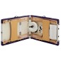 vidaXL Camilla de masaje plegable 3 zonas madera blanco y morado vidaXL Camilla de masaje plegable 3 zonas madera blanco y morado