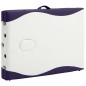 vidaXL Camilla de masaje plegable 3 zonas madera blanco y morado vidaXL Camilla de masaje plegable 3 zonas madera blanco y morado