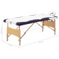 vidaXL Camilla de masaje plegable 3 zonas madera blanco y morado vidaXL Camilla de masaje plegable 3 zonas madera blanco y morado