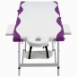 vidaXL Camilla de masaje plegable 3 zonas aluminio blanco y morado vidaXL Camilla de masaje plegable 3 zonas aluminio blanco y morado