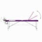 vidaXL Camilla de masaje plegable 3 zonas aluminio blanco y morado vidaXL Camilla de masaje plegable 3 zonas aluminio blanco y morado