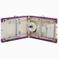 vidaXL Camilla de masaje plegable 3 zonas aluminio blanco y morado vidaXL Camilla de masaje plegable 3 zonas aluminio blanco y morado