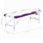 vidaXL Camilla de masaje plegable 3 zonas aluminio blanco y morado vidaXL Camilla de masaje plegable 3 zonas aluminio blanco y morado