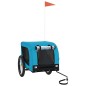 vidaXL Remolque de bicicleta mascotas hierro tela Oxford azul negro