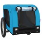 vidaXL Remolque de bicicleta mascotas hierro tela Oxford azul negro