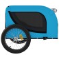 vidaXL Remolque de bicicleta mascotas hierro tela Oxford azul negro