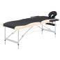 vidaXL Camilla de masaje plegable 2 zonas aluminio negro y beige vidaXL Camilla de masaje plegable 2 zonas aluminio negro y beige