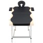 vidaXL Camilla de masaje plegable 2 zonas aluminio negro y beige vidaXL Camilla de masaje plegable 2 zonas aluminio negro y beige