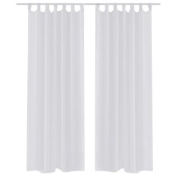 2 Cortinas blancas transparentes 140 x 225 cm