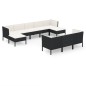 vidaXL Set de muebles de jardín 10 pzas cojines ratán sintético negro vidaXL Set de muebles de jardín 10 pzas cojines ratán sintético negro